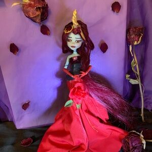 Enchanting Red and Gold Fantasy Doll